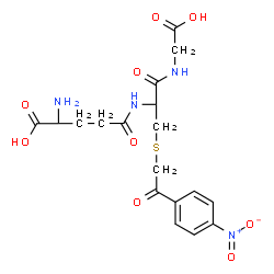 ChemSpider 2D Image | L-gamma-Glutamyl-S-[2-(4-nitrophenyl)-2-oxoethyl]-L-cysteinylglycine | C18H22N4O9S