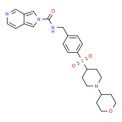 ChemSpider 2D Image | N-(4-{[1-(Tetrahydro-2H-pyran-4-yl)-4-piperidinyl]sulfonyl}benzyl)-2H-pyrrolo[3,4-c]pyridine-2-carboxamide | C25H30N4O4S