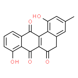 ChemSpider 2D Image | 1,8-Dihydroxy-3-methyl-6,7,12(5H)-tetraphenetrione | C19H12O5
