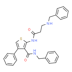 ChemSpider 2D Image | N-Benzyl-2-[(N-benzyl-beta-alanyl)amino]-4-phenyl-3-thiophenecarboxamide | C28H27N3O2S