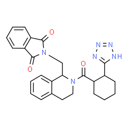 ChemSpider 2D Image | 2-{[(1S)-2-{[(1R,2S)-2-(1H-Tetrazol-5-yl)cyclohexyl]carbonyl}-1,2,3,4-tetrahydro-1-isoquinolinyl]methyl}-1H-isoindole-1,3(2H)-dione | C26H26N6O3