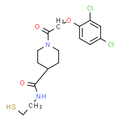 ChemSpider 2D Image | 1-[(2,4-Dichlorophenoxy)acetyl]-N-(2-sulfanylethyl)-4-piperidinecarboxamide | C16H20Cl2N2O3S