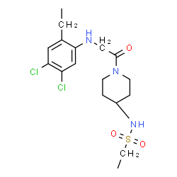 ChemSpider 2D Image | N-{1-[N-(4,5-Dichloro-2-ethylphenyl)glycyl]-4-piperidinyl}ethanesulfonamide | C17H25Cl2N3O3S