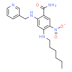 ChemSpider 2D Image | 4-(Hexylamino)-5-nitro-2-[(3-pyridinylmethyl)amino]benzamide | C19H25N5O3
