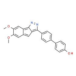 ChemSpider 2D Image | 4'-(6,7-Dimethoxyindeno[1,2-c]pyrazol-3-yl)-4-biphenylol | C24H18N2O3