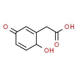ChemSpider 2D Image | [(6S)-6-Hydroxy-3-oxo-1,4-cyclohexadien-1-yl]acetic acid | C8H8O4