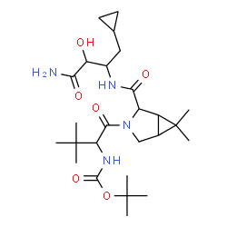 ChemSpider 2D Image | Tert-Butyl {(2s)-1-[(1r,2s,5s)-2-{[(2s,3r)-4-Amino-1-Cyclopropyl-3-Hydroxy-4-Oxobutan-2-Yl]carbamoyl}-6,6-Dimethyl-3-Azabicyclo[3.1.0]hex-3-Yl]-3,3-Dimethyl-1-Oxobutan-2-Yl}carbamate | C26H44N4O6