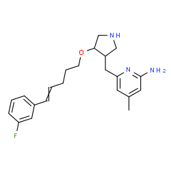 ChemSpider 2D Image | 6-{[(3S,4S)-4-{[(4E)-5-(3-Fluorophenyl)-4-penten-1-yl]oxy}-3-pyrrolidinyl]methyl}-4-methyl-2-pyridinamine | C22H28FN3O