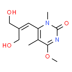 ChemSpider 2D Image | 6-[3-Hydroxy-2-(hydroxymethyl)-1-propen-1-yl]-4-methoxy-1,5-dimethyl-2(1H)-pyrimidinone | C11H16N2O4