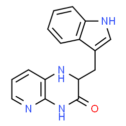 ChemSpider 2D Image | (2R)-2-(1H-Indol-3-ylmethyl)-1,4-dihydropyrido[2,3-b]pyrazin-3(2H)-one | C16H14N4O