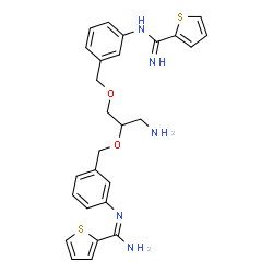 ChemSpider 2D Image | N',N'-{[(2R)-3-Amino-1,2-propanediyl]bis(oxymethylene-3,1-phenylene)}di(2-thiophenecarboximidamide) | C27H29N5O2S2