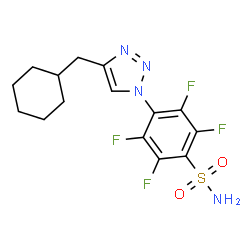 ChemSpider 2D Image | 4-[4-(Cyclohexylmethyl)-1H-1,2,3-triazol-1-yl]-2,3,5,6-tetrafluorobenzenesulfonamide | C15H16F4N4O2S