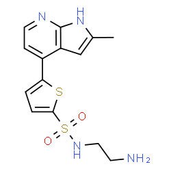 ChemSpider 2D Image | N-(2-Aminoethyl)-5-(2-methyl-1H-pyrrolo[2,3-b]pyridin-4-yl)-2-thiophenesulfonamide | C14H16N4O2S2