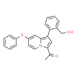 ChemSpider 2D Image | 1-{1-[2-(Hydroxymethyl)phenyl]-7-phenoxy-3-indolizinyl}ethanone | C23H19NO3