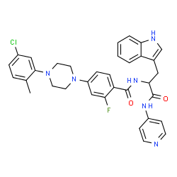 ChemSpider 2D Image | Nalpha-{4-[4-(5-Chloro-2-methylphenyl)-1-piperazinyl]-2-fluorobenzoyl}-N-4-pyridinyl-D-tryptophanamide | C34H32ClFN6O2