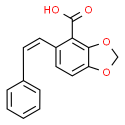 ChemSpider 2D Image | 5-[(Z)-2-Phenylvinyl]-1,3-benzodioxole-4-carboxylic acid | C16H12O4