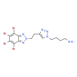 ChemSpider 2D Image | 4-{4-[2-(4,5,6,7-Tetrabromo-2H-benzotriazol-2-yl)ethyl]-1H-1,2,3-triazol-1-yl}-1-butanamine | C14H15Br4N7
