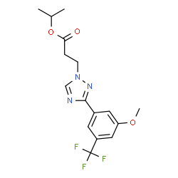 ChemSpider 2D Image | Isopropyl 3-{3-[3-methoxy-5-(trifluoromethyl)phenyl]-1H-1,2,4-triazol-1-yl}propanoate | C16H18F3N3O3