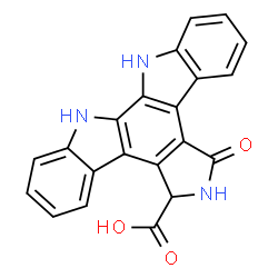 ChemSpider 2D Image | (5S)-7-Oxo-6,7,12,13-tetrahydro-5H-indolo[2,3-a]pyrrolo[3,4-c]carbazole-5-carboxylic acid | C21H13N3O3