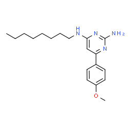 ChemSpider 2D Image | 6-(4-Methoxyphenyl)-N~4~-octyl-2,4-pyrimidinediamine | C19H28N4O