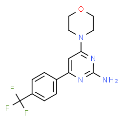 ChemSpider 2D Image | 4-(4-Morpholinyl)-6-[4-(trifluoromethyl)phenyl]-2-pyrimidinamine | C15H15F3N4O
