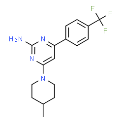 ChemSpider 2D Image | 4-(4-Methyl-1-piperidinyl)-6-[4-(trifluoromethyl)phenyl]-2-pyrimidinamine | C17H19F3N4
