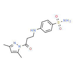 ChemSpider 2D Image | 4-{[3-(3,5-Dimethyl-1H-pyrazol-1-yl)-3-oxopropyl]amino}benzenesulfonamide | C14H18N4O3S