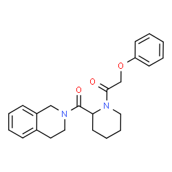 ChemSpider 2D Image | 1-[(2R)-2-(3,4-Dihydro-2(1H)-isoquinolinylcarbonyl)-1-piperidinyl]-2-phenoxyethanone | C23H26N2O3