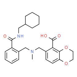 ChemSpider 2D Image | 6-{[{2-[(Cyclohexylmethyl)carbamoyl]benzyl}(methyl)amino]methyl}-2,3-dihydro-1,4-benzodioxine-5-carboxylic acid | C26H32N2O5