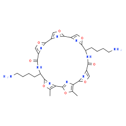 ChemSpider 2D Image | (12S,27S)-12,27-bis(4-aminobutyl)-4,30-dimethyl-3,7,14,18,22,29-hexaoxa-11,26,31,32,33,34,35,36-octaazaheptacyclo[26.2.1.1~2,5~.1~6,9~.1~13,16~.1~17,20~.1~21,24~]hexatriaconta-1(30),2(36),4,6(35),8,13(34),15,17(33),19,21(32),23,28(31)-dodecaene-10,25 | C32H34N10O8