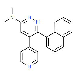 ChemSpider 2D Image | N,N-Dimethyl-6-(1-naphthyl)-5-(4-pyridinyl)-3-pyridazinamine | C21H18N4