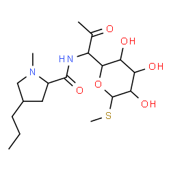 ChemSpider 2D Image | Methyl (5R)-5-[(1S)-1-{[(4R)-1-methyl-4-propyl-L-prolyl]amino}-2-oxopropyl]-1-thio-beta-L-arabinopyranoside | C18H32N2O6S