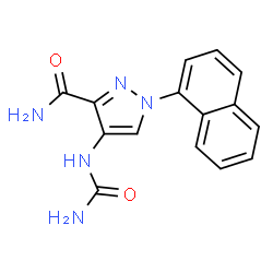 ChemSpider 2D Image | 4-(Carbamoylamino)-1-(1-naphthyl)-1H-pyrazole-3-carboxamide | C15H13N5O2