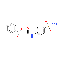 ChemSpider 2D Image | 5-({[(4-Fluorophenyl)sulfonyl]carbamoyl}amino)-2-pyridinesulfonamide | C12H11FN4O5S2