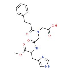 ChemSpider 2D Image | Methyl N-(carboxymethyl)-N-(3-phenylpropanoyl)glycyl-D-histidinate | C20H24N4O6