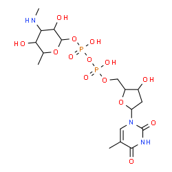 ChemSpider 2D Image | Dtdp-3-N-Methylamino-3,6-Dideoxygalactose | C17H29N3O14P2