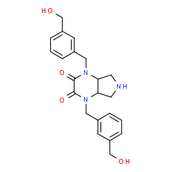 ChemSpider 2D Image | (4aS,7aS)-1,4-Bis[3-(hydroxymethyl)benzyl]hexahydro-1H-pyrrolo[3,4-b]pyrazine-2,3-dione | C22H25N3O4