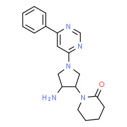 ChemSpider 2D Image | 1-[(3S,4S)-4-Amino-1-(6-phenyl-4-pyrimidinyl)-3-pyrrolidinyl]-2-piperidinone | C19H23N5O