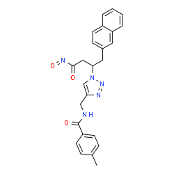 ChemSpider 2D Image | 4-Methyl-N-({1-[(2S)-1-(2-naphthyl)-4-nitroso-4-oxo-2-butanyl]-1H-1,2,3-triazol-4-yl}methyl)benzamide | C25H23N5O3