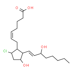ChemSpider 2D Image | (5Z,9beta,11alpha,12alpha,13E,15S)-9-Chloro-11,15-dihydroxyprosta-5,13-dien-1-oic acid | C20H33ClO4