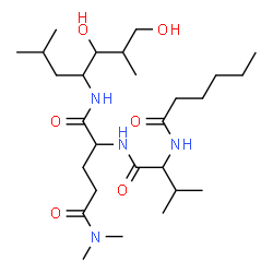 ChemSpider 2D Image | N-Hexanoyl-L-valyl-N~1~-[(2R,3S,4S)-1,3-dihydroxy-2,6-dimethyl-4-heptanyl]-N~5~,N~5~-dimethyl-L-glutamamide | C27H52N4O6