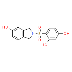 ChemSpider 2D Image | 4-[(5-Hydroxy-1,3-dihydro-2H-isoindol-2-yl)sulfonyl]-1,3-benzenediol | C14H13NO5S