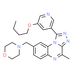 ChemSpider 2D Image | 1-(5-Butoxy-3-pyridinyl)-4-methyl-8-(4-morpholinylmethyl)[1,2,4]triazolo[4,3-a]quinoxaline | C24H28N6O2