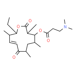 ChemSpider 2D Image | (3R,4S,5S,7R,9E,11R,12R)-12-Ethyl-3,5,7,11-tetramethyl-2,8-dioxooxacyclododec-9-en-4-yl N,N-dimethyl-beta-alaninate | C22H37NO5