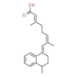 ChemSpider 2D Image | (2E,6Z,8E)-3,7-Dimethyl-8-[(4R)-4-methyl-3,4-dihydro-1(2H)-naphthalenylidene]-2,6-octadienoic acid | C21H26O2
