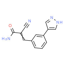 ChemSpider 2D Image | (2E)-2-Cyano-3-[3-(1H-pyrazol-4-yl)phenyl]acrylamide | C13H10N4O