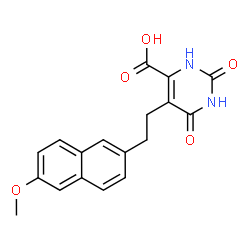 ChemSpider 2D Image | 5-[2-(6-Methoxy-2-naphthyl)ethyl]-2,6-dioxo-1,2,3,6-tetrahydro-4-pyrimidinecarboxylic acid | C18H16N2O5