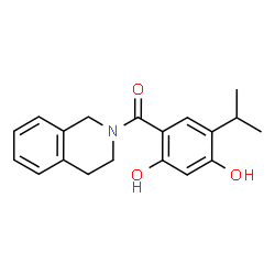ChemSpider 2D Image | 3,4-Dihydro-2(1H)-isoquinolinyl(2,4-dihydroxy-5-isopropylphenyl)methanone | C19H21NO3