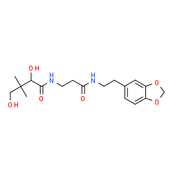 ChemSpider 2D Image | (2R)-N-(3-{[2-(1,3-Benzodioxol-5-yl)ethyl]amino}-3-oxopropyl)-2,4-dihydroxy-3,3-dimethylbutanamide | C18H26N2O6