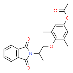 ChemSpider 2D Image | 4-[(2S)-2-(1,3-Dioxo-1,3-dihydro-2H-isoindol-2-yl)propoxy]-3,5-dimethylphenyl acetate | C21H21NO5